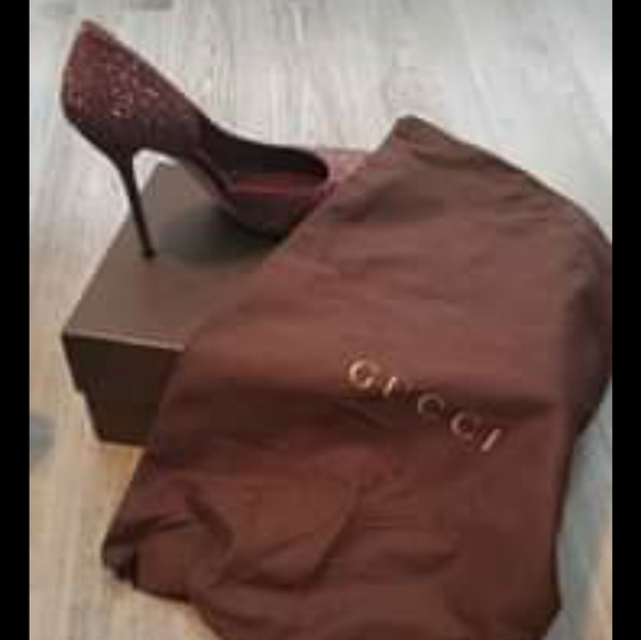 Gucci red glitter heel pumps - Picture 8 of 11